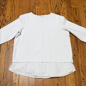 COS sz L White sweatshirt like top w layer look built in shirt bottom